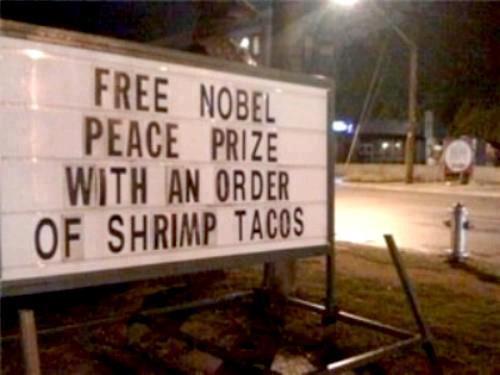 Free Nobel Prize with tacos
